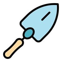 Worker trowel icon color outline vector