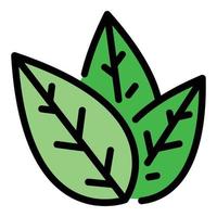 Tea leaf icon color outline vector