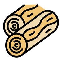 Wood bars icon color outline vector