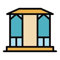 Architecture gazebo icon color outline vector