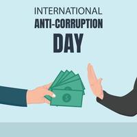 illustration vector graphic of hands refuse to give bribes in the form of money, perfect for international day, anti corruption day, celebrate, greeting card, etc.