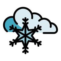 Snowflake cloud icon color outline vector