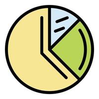 Pie chart icon color outline vector