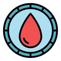 Modern blood transfusion icon color outline vector