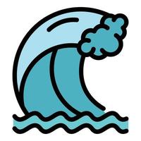 Tsunami wave icon color outline vector