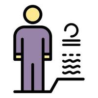 Body man authentication icon color outline vector