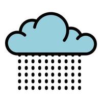 Light cloud rain icon color outline vector