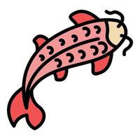 Koi carp icon color outline vector