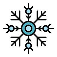 Celebration snowflake icon color outline vector