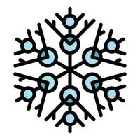 Season snowflake icon color outline vector