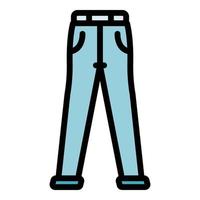 Slim jeans icon color outline vector