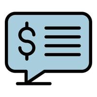 Dollar chat icon color outline vector