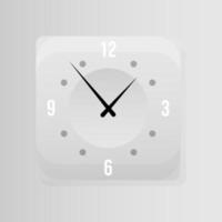 Square clock icon in flat style vector