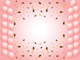 invitación de baby shower con globos de helio rosa vector