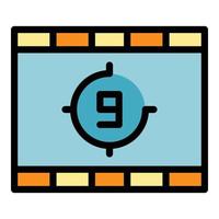 Clip countdown icon color outline vector