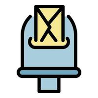 Envelope mailbox icon color outline vector