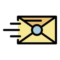 Mailbox icon color outline vector