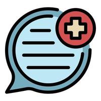 Medical chat doctor icon color outline vector