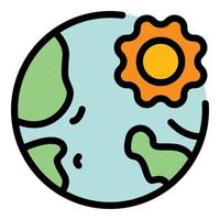 Global warming icon color outline vector