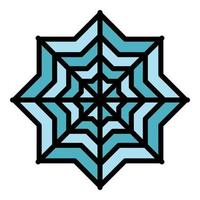 Cold snowflake icon color outline vector