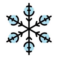 Collection snowflake icon color outline vector