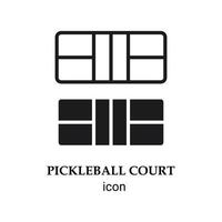 Pickleball court icon. Isolated vector illustration on white background.