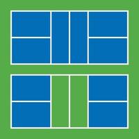 Top view of the pickleball court in exact proportions vector
