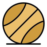 vector de contorno de color de icono de pelota de baloncesto