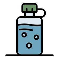 Water flask icon color outline vector