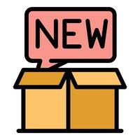 New box carton campaign icon color outline vector