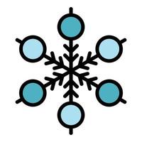 Decoration snowflake icon color outline vector