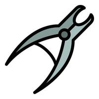 Surgical pliers icon color outline vector