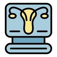 Gynecology computer monitor icon color outline vector
