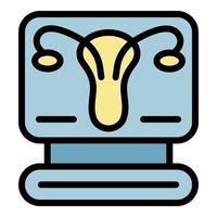 Gynecology computer monitor icon color outline vector