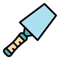 Brick trowel icon color outline vector