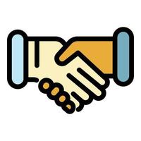 Handshake icon color outline vector