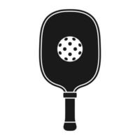 raqueta de pickleball y silueta de pelota. icono aislado ilustración vectorial sobre fondo blanco. vector