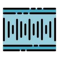 Audio wave icon color outline vector
