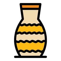 Jar amphora icon color outline vector
