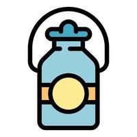 Milk gallon icon color outline vector