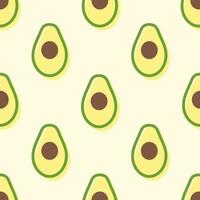 Seamless pattern flat avocado vector illustration