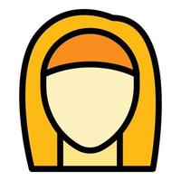 Haircut wig icon color outline vector