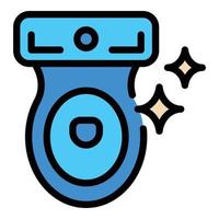 Clean toilet icon color outline vector