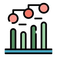 Market chart icon color outline vector