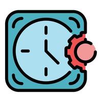 Set working hours icon color outline vector