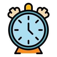 vector de contorno de color de icono de reloj de mesa