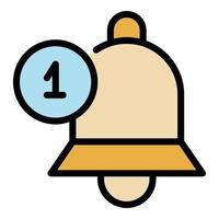 Bell subscribe button icon color outline vector