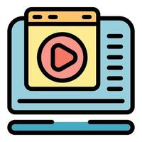 Project video icon color outline vector