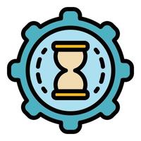 Time track hours icon color outline vector
