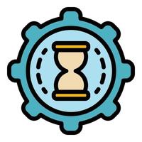 Time track hours icon color outline vector